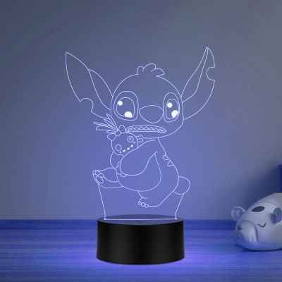 Stitch lilo452 Acrylic Night lamp with Automatic Color Changing Light Anime Home Decor Light